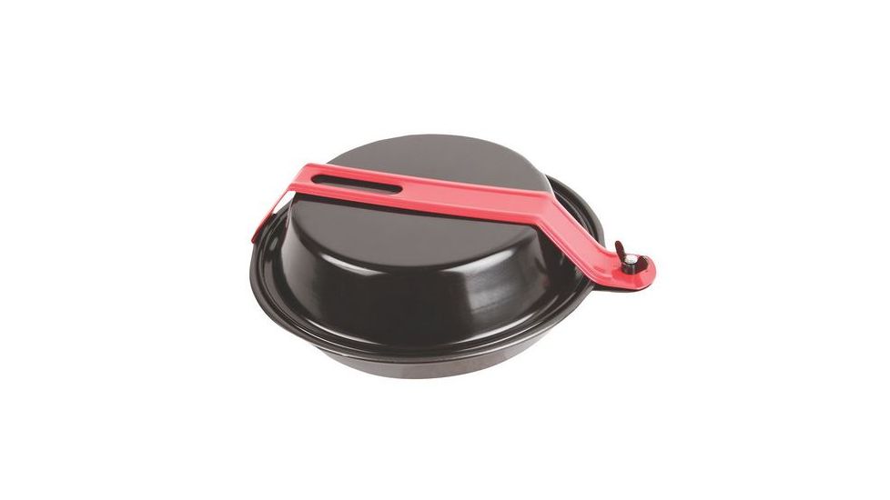 Coleman Rugged One Person Mess Kit, Weighs 9 oz, Nesting Design, Aluminum, Black / Red 2000025205