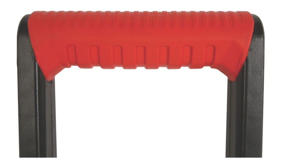 Coleman Rugged Tri-Fold Folding Camp Shovel, Steel Construction, Black / Red, Unfolded Length-23 in, Folded Length-10in 2000025200