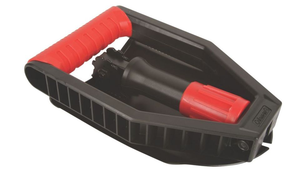 Coleman Rugged Tri-Fold Folding Camp Shovel, Steel Construction, Black / Red, Unfolded Length-23 in, Folded Length-10in 2000025200