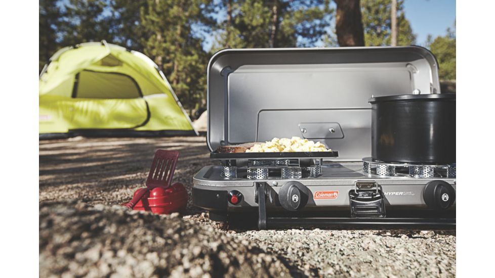Coleman Signature Fyreknight Hyperflame 2-Burner Propane Camping Stove, Gray 2000017458