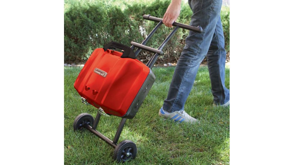 Coleman Sportster Propane Grill, Collapsible Stand W/ Wheels, 11,000 BTU, Red, 225 Sq In Cooking Area, 2000038233