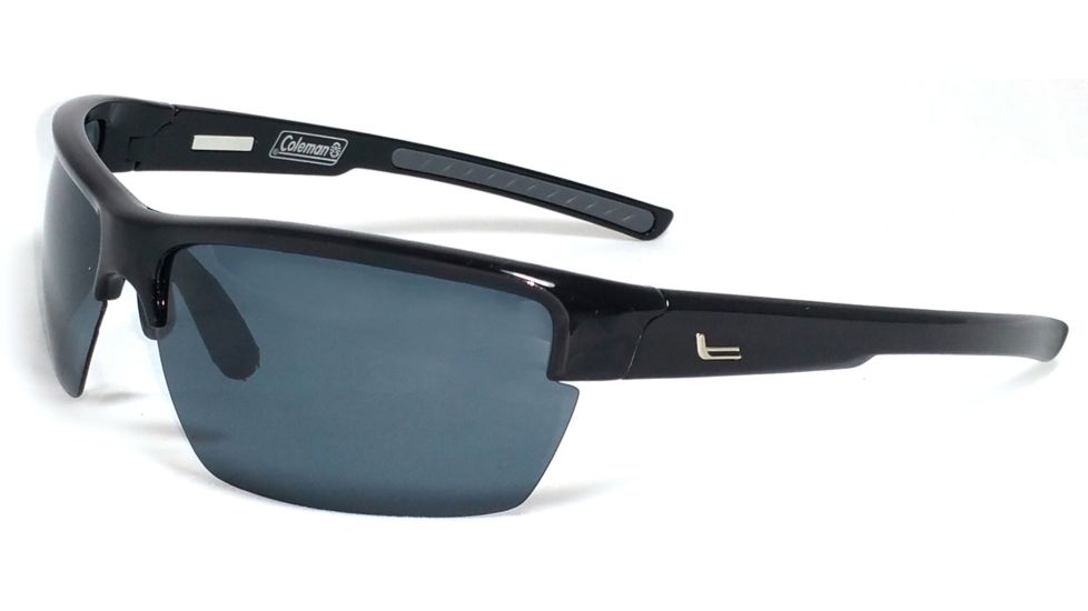 Coleman Summit Sunglasses, Shiny Black Frame, Smoke Lens Lens, Polarized, C6048-C1