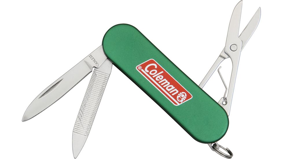 Coleman Take-A-Hike I Folding Knife,Stainless Blade, Green Anodized Aluminum Handle CMN1006