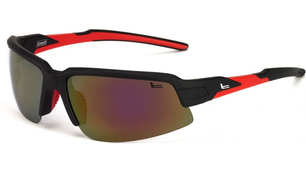 Coleman TechForce Sunglasses - Black Frame and Red Mirrored Lens 842749030838