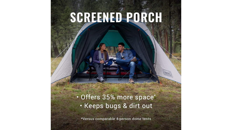 Coleman Tent 4 Person Screened Cabin Evergreen, 2000035607