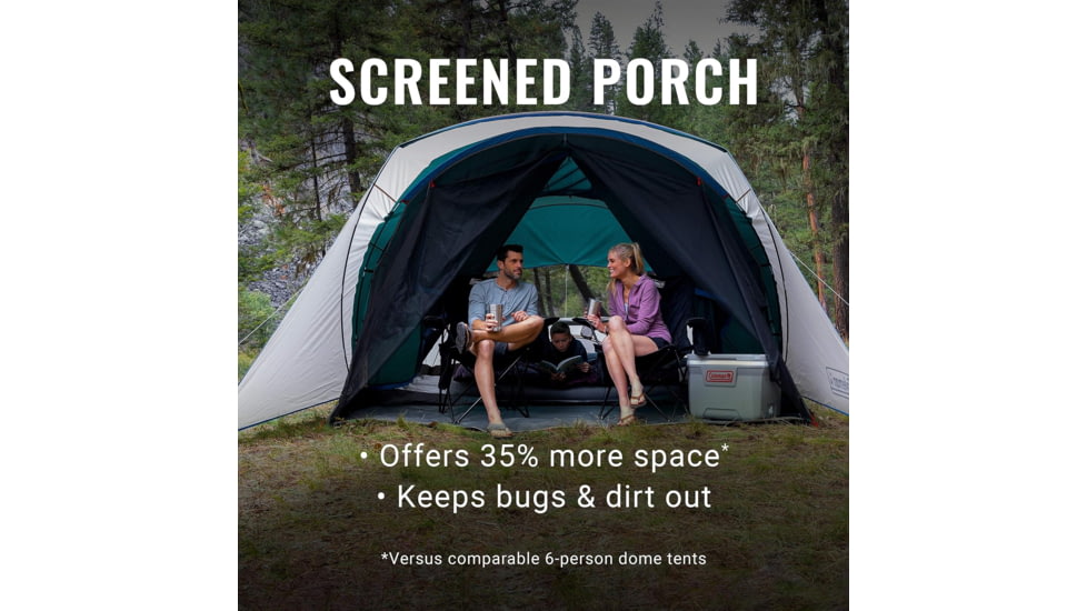 Coleman Tent 6 Person Screened Cabin Evergreen, 2000035608