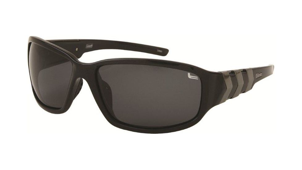 Coleman TR90 Fashion 6504 Polarized Sunglasses - Black  Frame, Smoke Lenses CC2 6504-C1