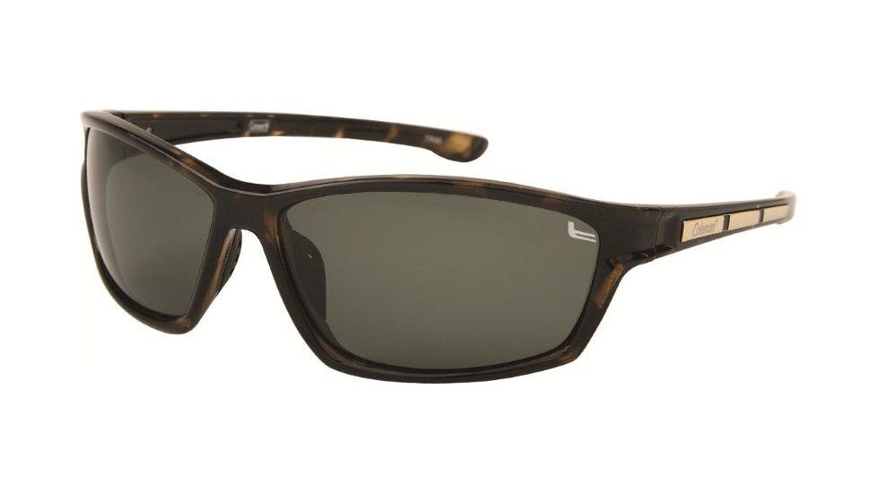 Coleman TR90 Sport 6507 Polarized Sunglasses - Brown Tortoise Shell Frame, Green Lenses CC2 6507-C3
