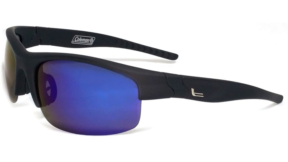 Coleman Trailblazer Sunglasses, Matte Black Frame, Blue Lens Lens, Polarized, C6049-C2