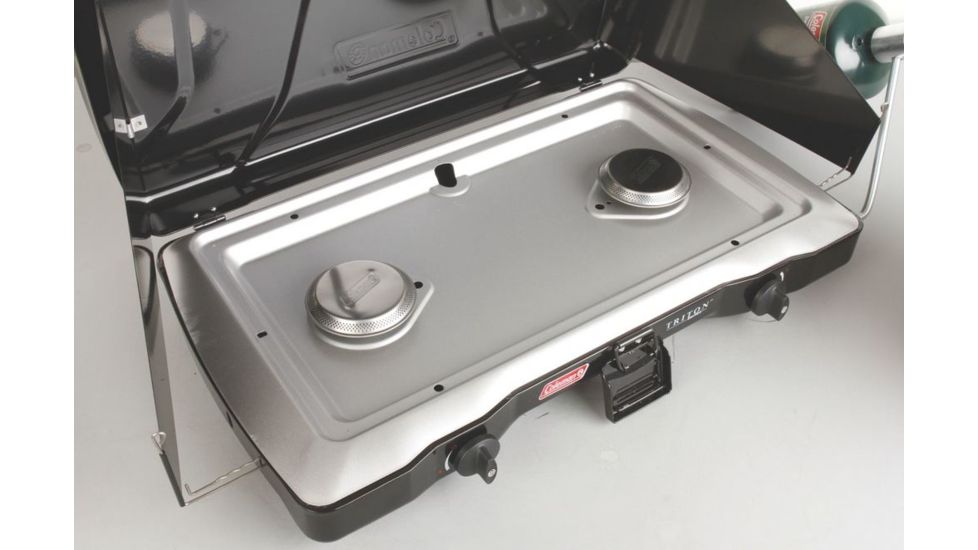 Coleman Triton ML 2-Burner Propane Stove, 22000 BTU WindBlock Panels, Black 2000020953