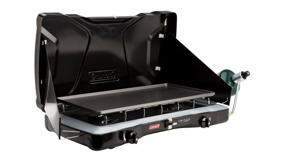 Coleman Triton ML 2-Burner Propane Stove, 22000 BTU WindBlock Panels, Black 2000020953