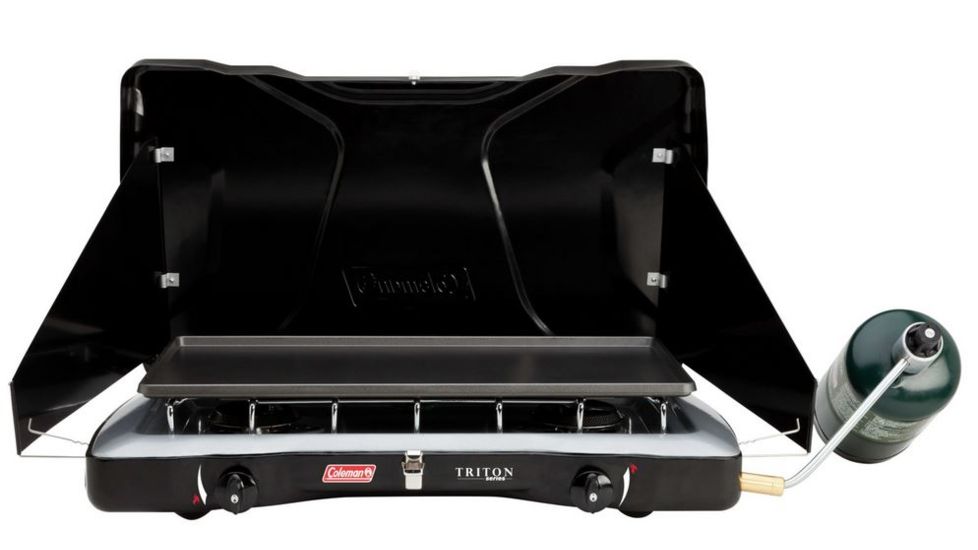 Coleman Triton ML 2-Burner Propane Stove, 22000 BTU WindBlock Panels, Black 2000020953