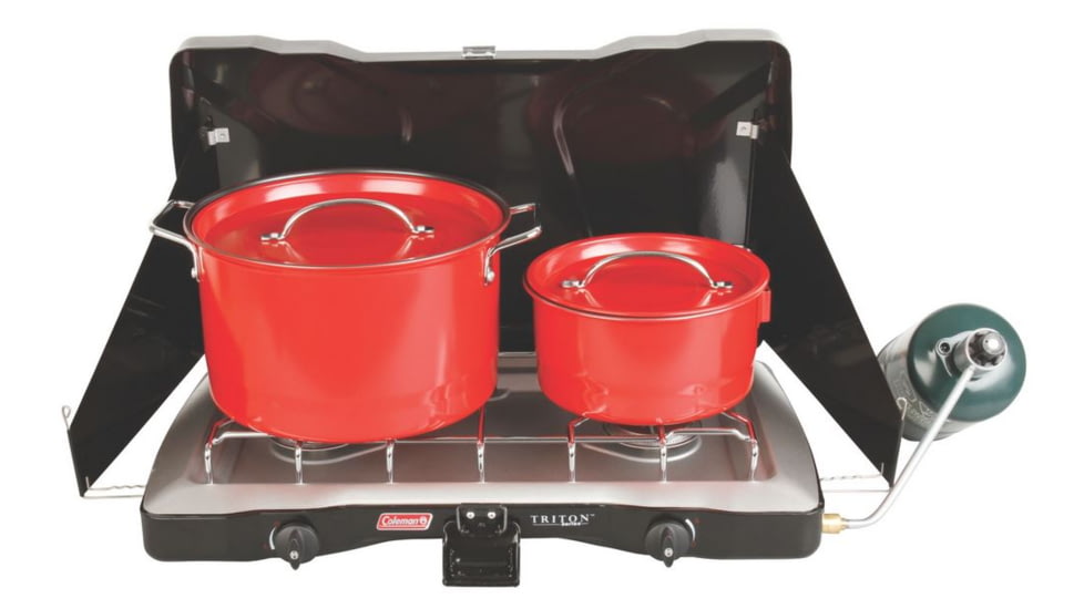 Coleman Triton ML 2-Burner Propane Stove, 22000 BTU WindBlock Panels, Black 2000020953