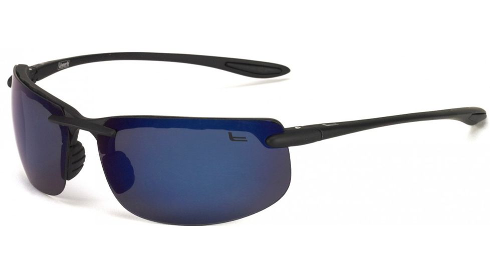 Coleman Vizor Sunglasses, Shiny Black Frame, Smoke Lens Lens, Polarized, C6026-C1