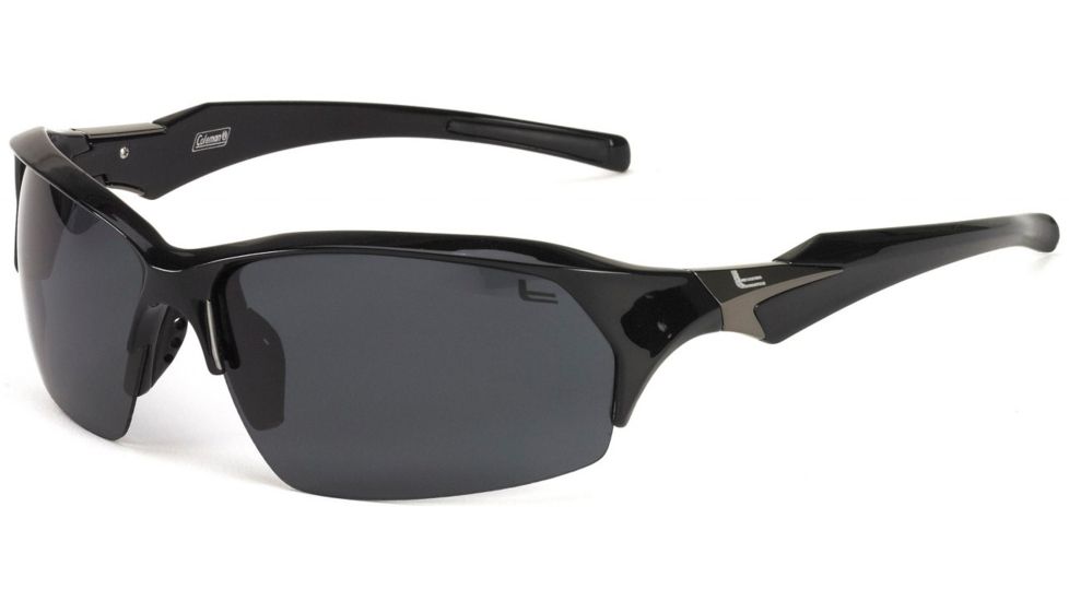 Coleman Windchaser Sunglasses, Shiny Black Frame, Smoke Lens Lens, Polarized, C6027-C3