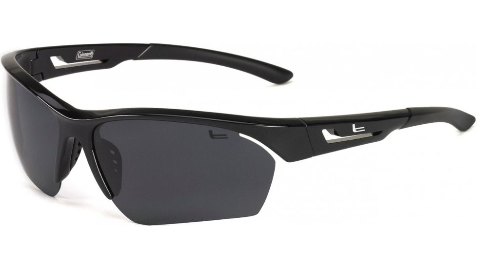 Coleman Wing Master Sunglasses, Shiny Black Frame, Smoke Lens Lens, Polarized, C6035-C1