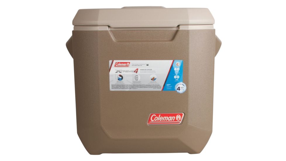 Coleman Xtreme 4 Marine Wheeled Cooler, 40 Quart, 5886, Tan, Holds 60 Cans, 3000003579