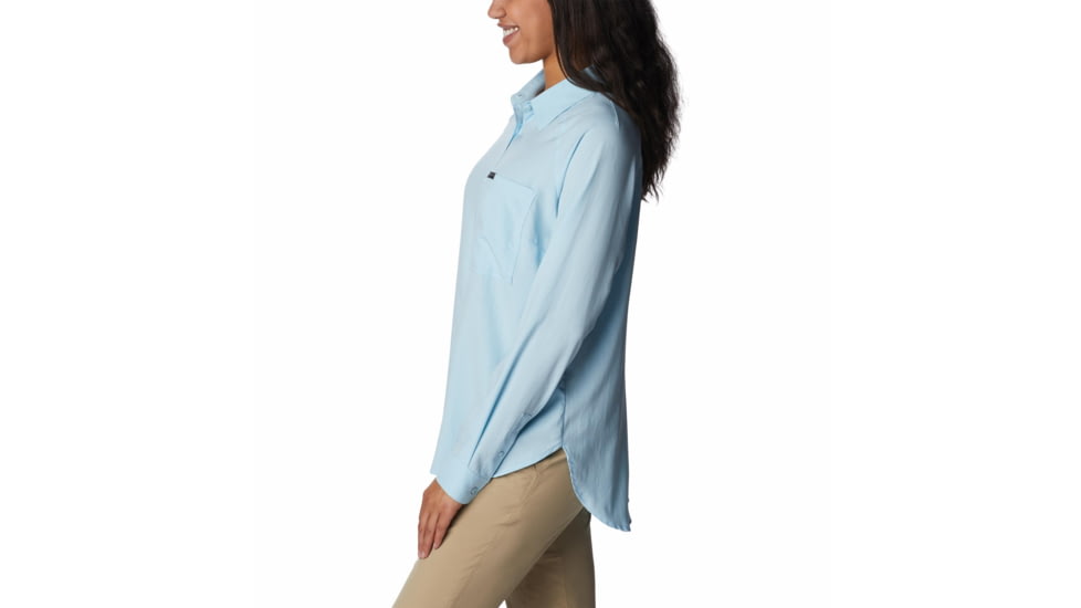 Columbia Anytime Lite LS Shirt - Womens, Spring Blue, Small, 2032751490SpringBlueS