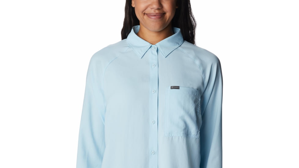 Columbia Anytime Lite LS Shirt - Womens, Spring Blue, Small, 2032751490SpringBlueS