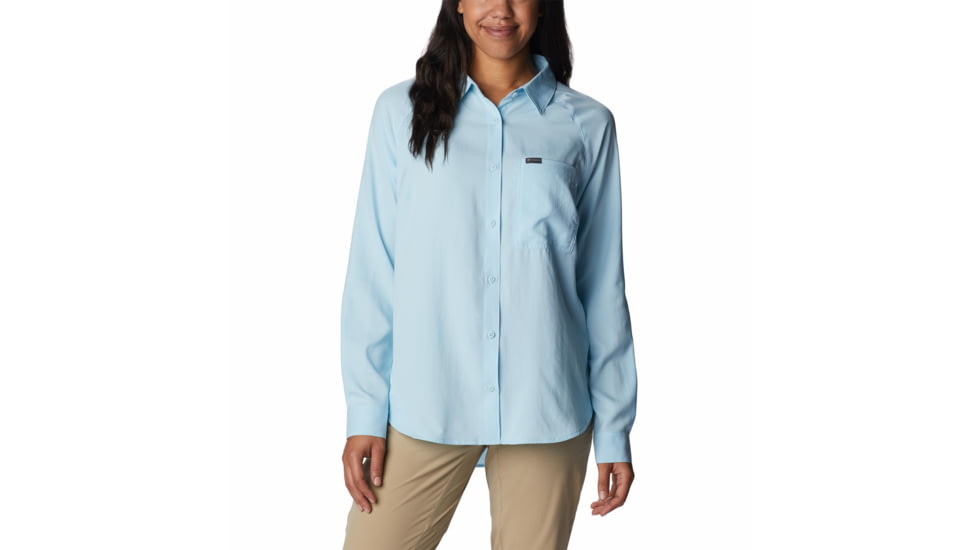 Columbia Anytime Lite LS Shirt - Womens, Spring Blue, Small, 2032751490SpringBlueS