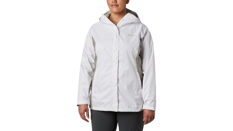 Columbia Arcadia II Jacket - Womens, White, Flint Grey, 1X, 153411-101-1X