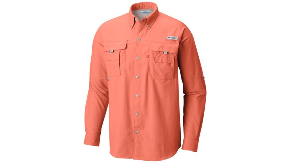 Columbia Bahama II Long Sleeve Shirt - Mens, Bright Peach, Small, 1011621801-S