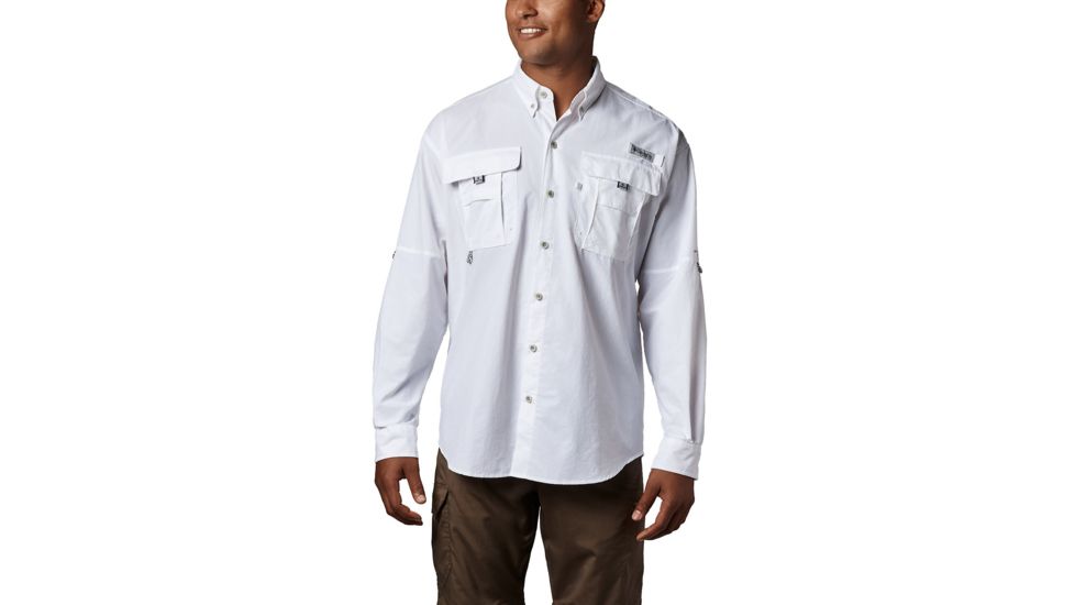 Columbia Bahama II Long Sleeve Shirt - Mens, White, Extra Small, 101162-100-XS