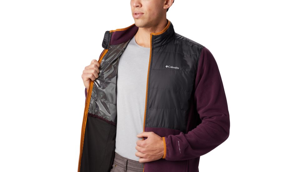 Columbia Basin Butte Fleece Full Zip - Mens, Black Cherry, Shark, Medium, 1861601522-M