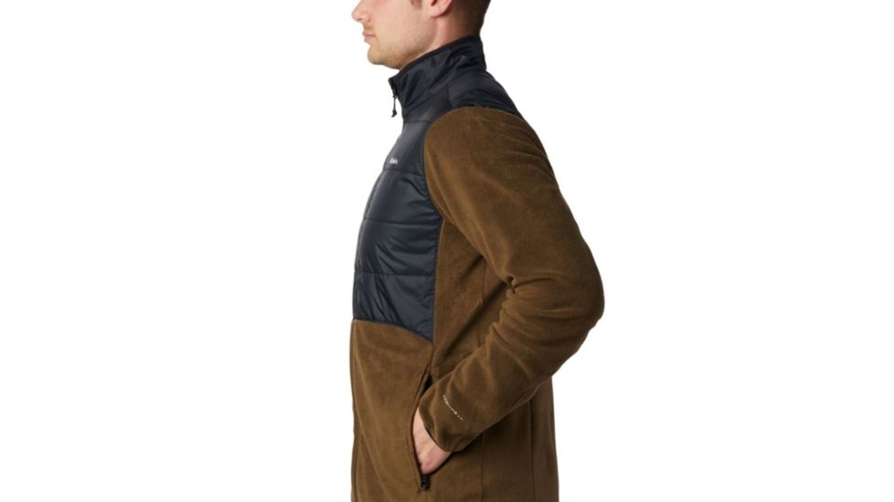 Columbia Basin Butte Fleece Full Zip - Mens, Olive Green, Black, Small, 1861601319-S