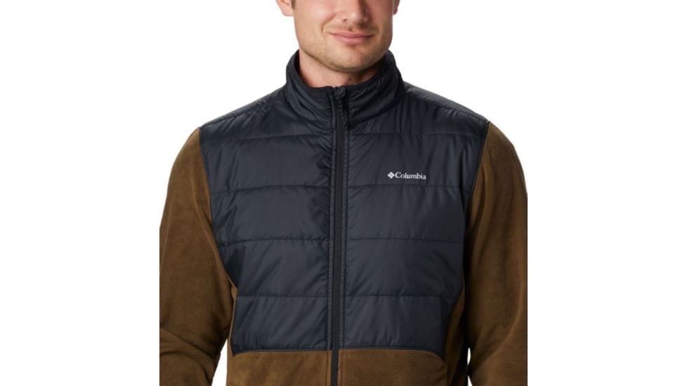Columbia Basin Butte Fleece Full Zip - Mens, Olive Green, Black, Small, 1861601319-S