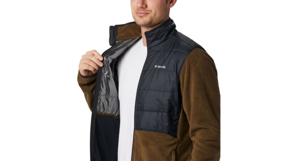 Columbia Basin Butte Fleece Full Zip - Mens, Olive Green, Black, Small, 1861601319-S