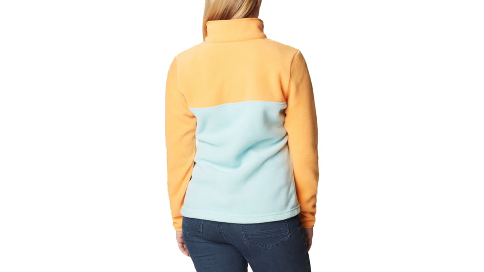 Columbia Benton Springs Half Snap Fleece Pullover - Women's, Aqua Haze/Sunset Peach/Dusty Pink, Large, 1860991321AaHzSstPhDstPkL