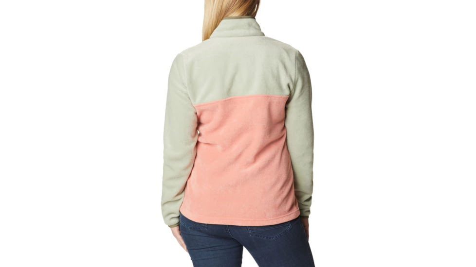 Columbia Benton Springs Half Snap Fleece Pullover - Womens, Faded Peach/Safari/Stone Green, Medium, 1860991852FddPhSfrStnGnM