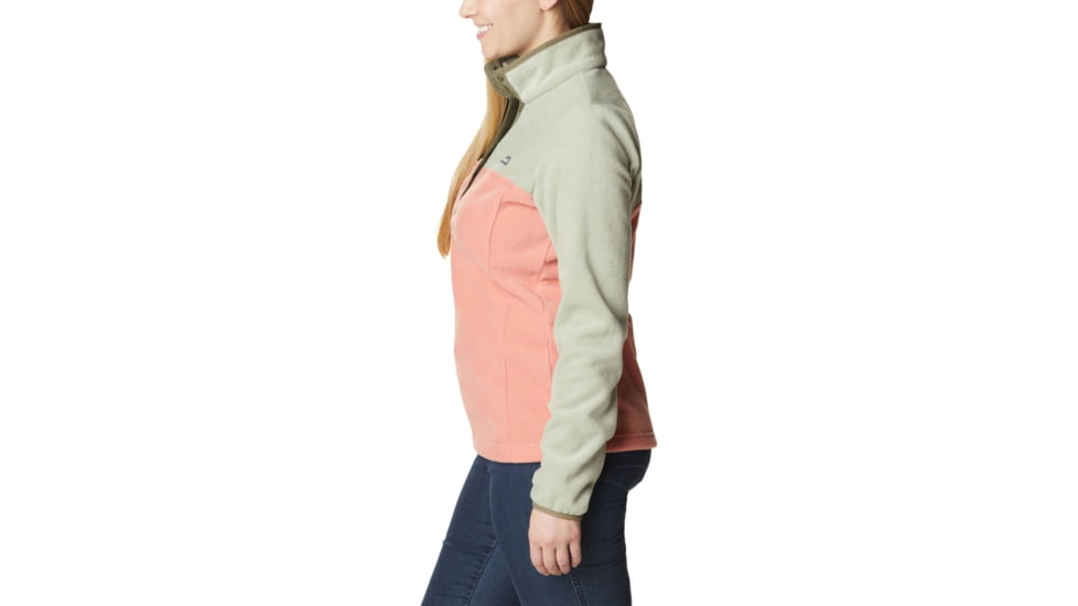Columbia Benton Springs Half Snap Fleece Pullover - Womens, Faded Peach/Safari/Stone Green, Medium, 1860991852FddPhSfrStnGnM