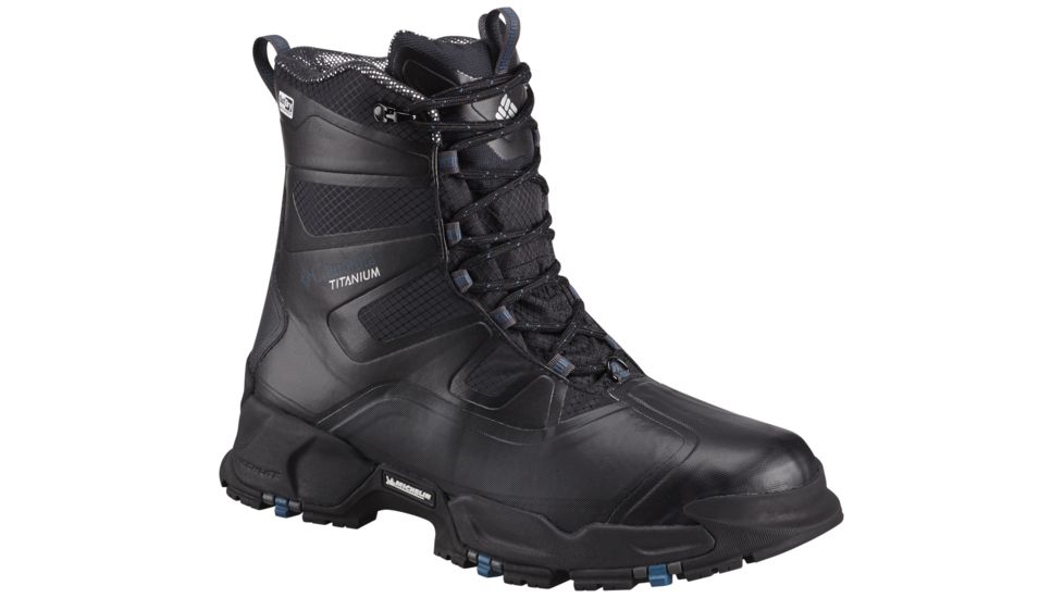Columbia Canuk Titanium Omni-Heat OutDry Winter Boot - Men's-Black/Phoenix Blue-Medium-7