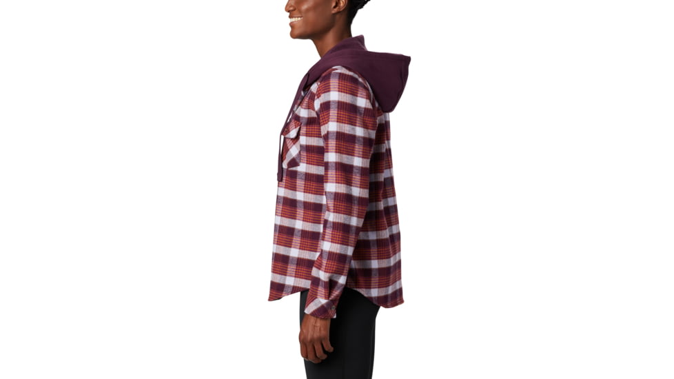 Columbia Canyon Point II Shirt Jac - Womens, Black Cherry Check, Extra Small, 1739321522-XS