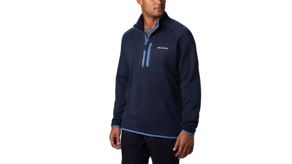 Columbia Canyon Point Sweater Fleece 1/2 Zip - Mens, Collegiate Navy, Scout Blue, Small, 1866681464-S