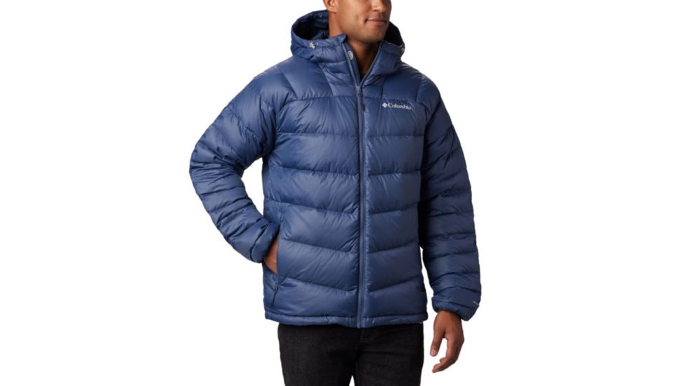 Columbia Centennial Creek Down Hooded Jacket - Mens, Dark Mountain, Large, 1864491478-L