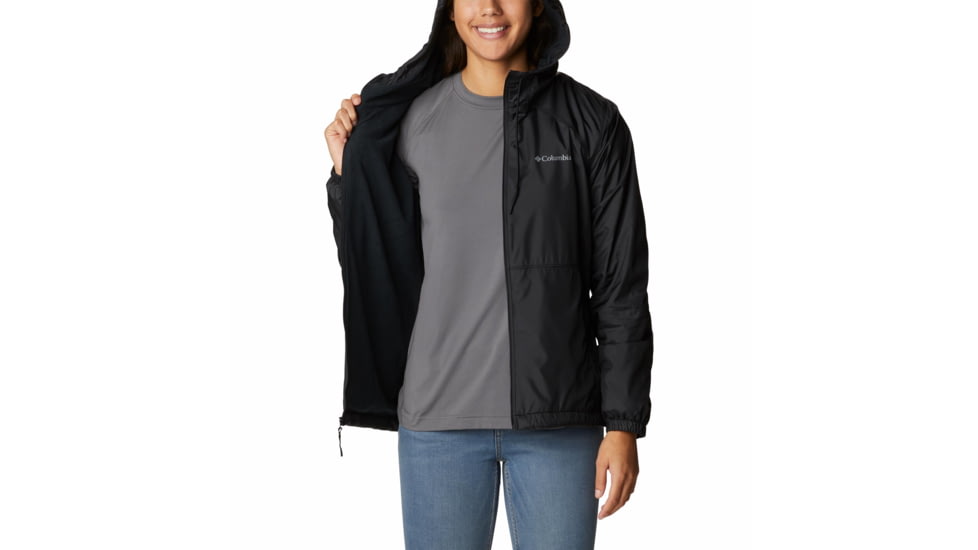 Columbia Center Ridge Lined Windbreaker - Womens, Black, Medium, 1843791012BlackM