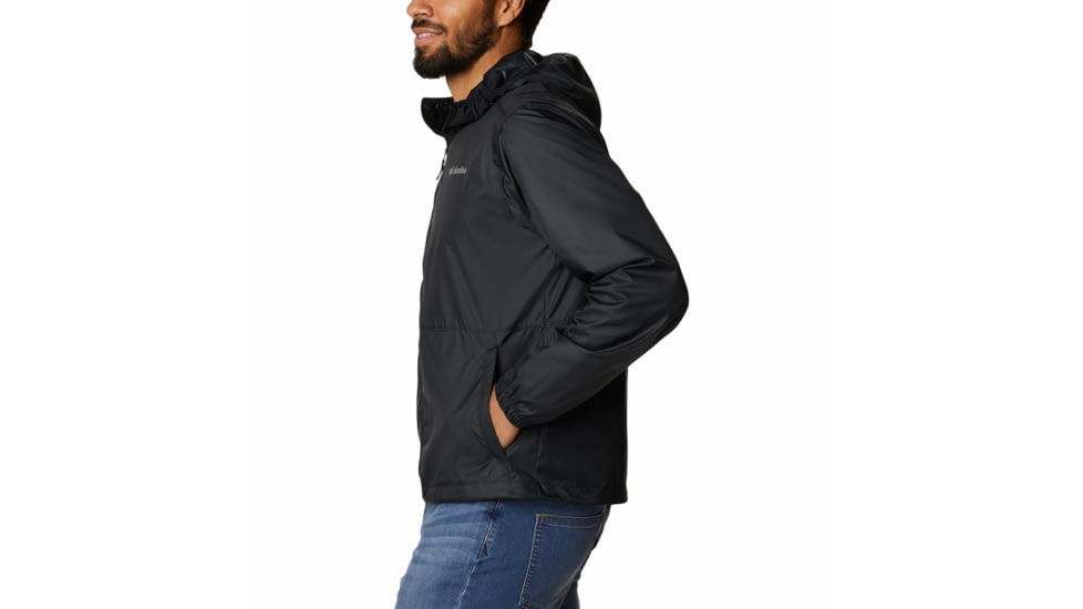 Columbia Center Ridge Windbreaker Jacket - Mens, Black/Black, Medium, 1809431012Black, BlackM