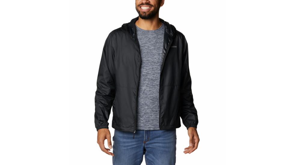 Columbia Center Ridge Windbreaker Jacket - Mens, Black/Black, Medium, 1809431012Black, BlackM