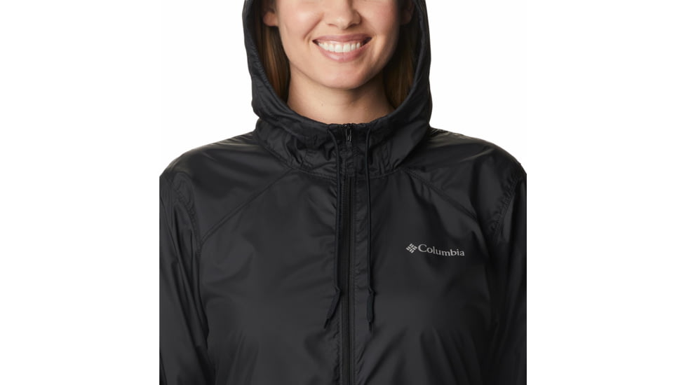 Columbia Center Ridge Windbreaker Jacket - Womens, Black/Black, Small, 1809511013Black, BlackS