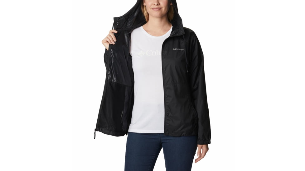 Columbia Center Ridge Windbreaker Jacket - Womens, Black/Black, Small, 1809511013Black, BlackS