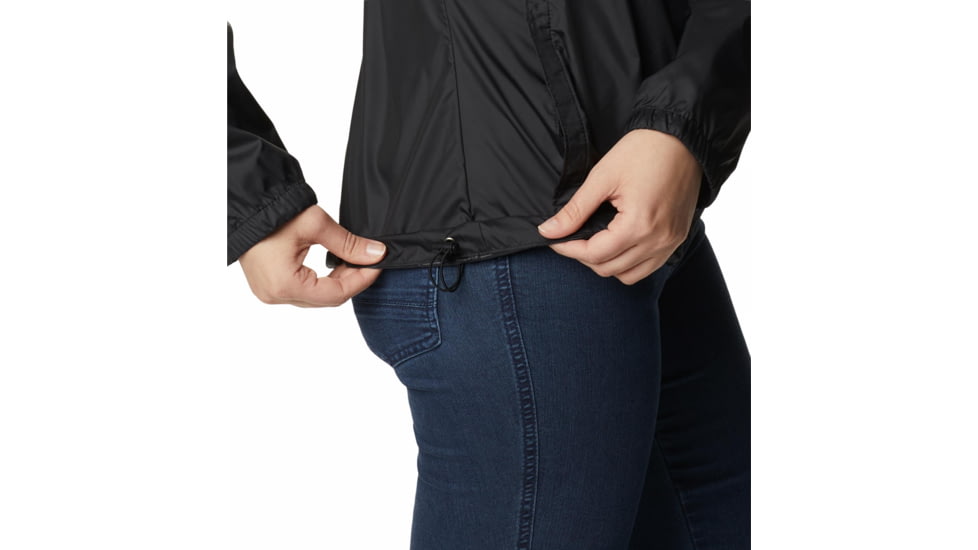 Columbia Center Ridge Windbreaker Jacket - Womens, Black/Black, Small, 1809511013Black, BlackS