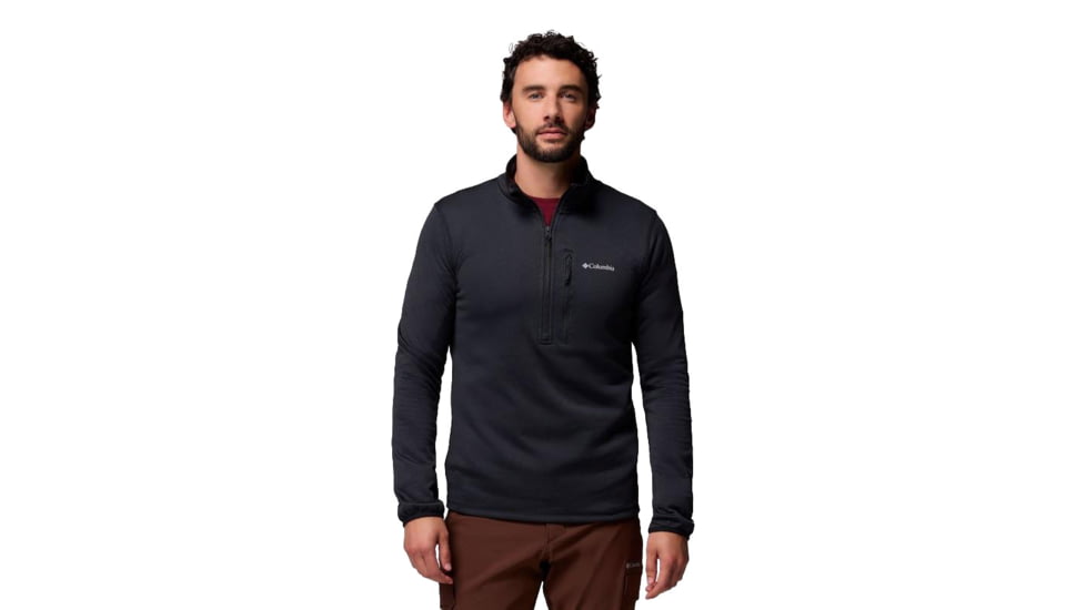 Columbia Essential Hike Grid Fleece Half Zip Jacket - Men's, Black, Medium, 2136801-010-M