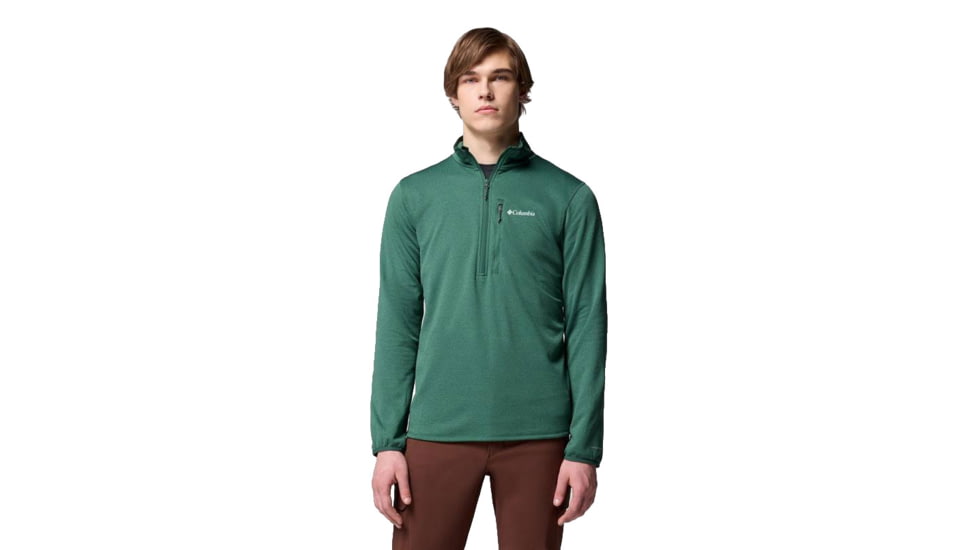 Columbia Essential Hike Grid Fleece Half Zip Jacket - Men's, Rain Forest, Extra Large, 2136801-375-XL
