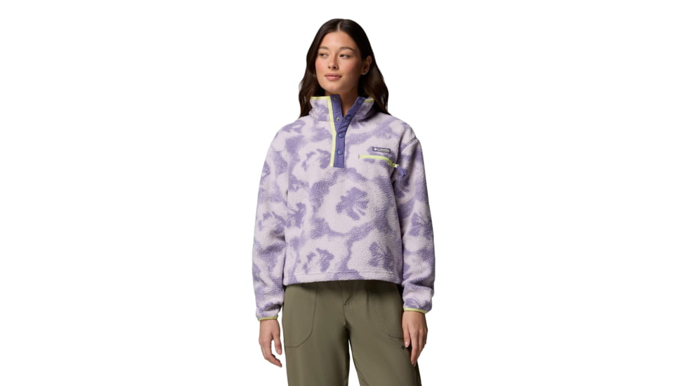 Columbia Helvetia II Printed Cropped Half Snap - Women's, Stormwatch/Sprayflower, Extra Large, 2098501525-525-XL
