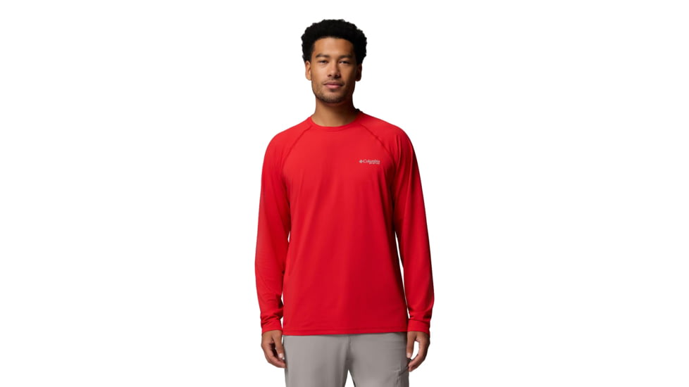 Columbia PFG Solar Stream II Long Sleeve - Men's, Red Spark, Small, 2156291696-696-S