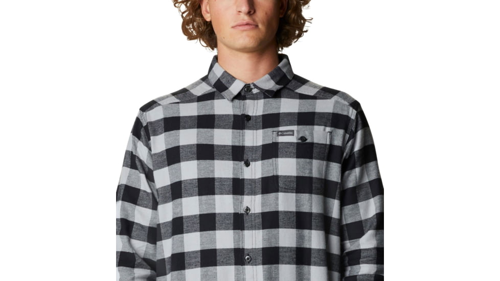 Columbia Cornell Woods Flannel Long Sleeve Shirt - Men's, Columbia Grey Buffalo Check, Large, 1617951042CmbGryBflChckL