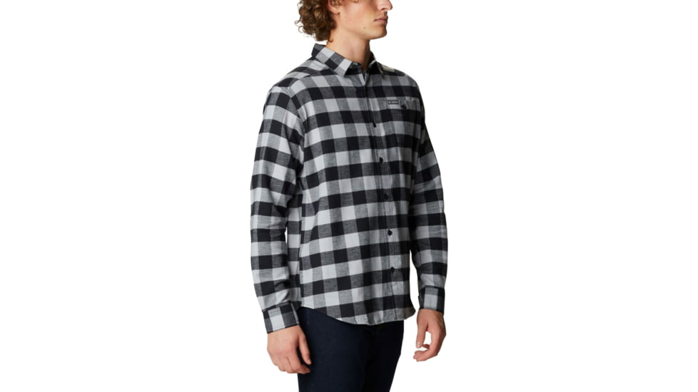Columbia Cornell Woods Flannel Long Sleeve Shirt - Mens, Columbia Grey Buffalo Check, Large, 1617951042CmbGryBflChckL